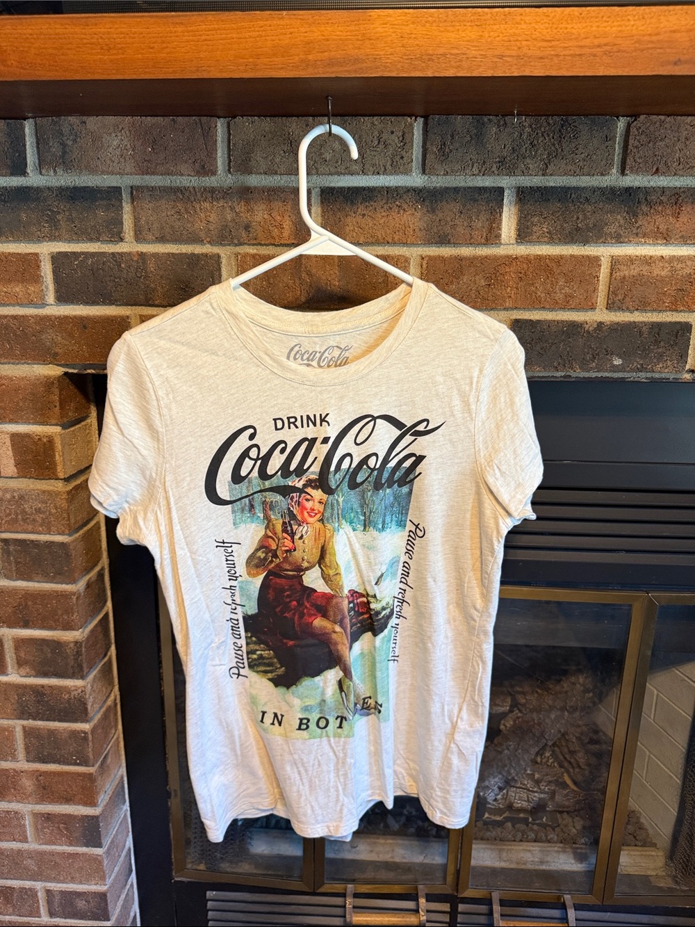 Lucky Brand Cream Coca-Cola Graphic Short Sleeve Tee